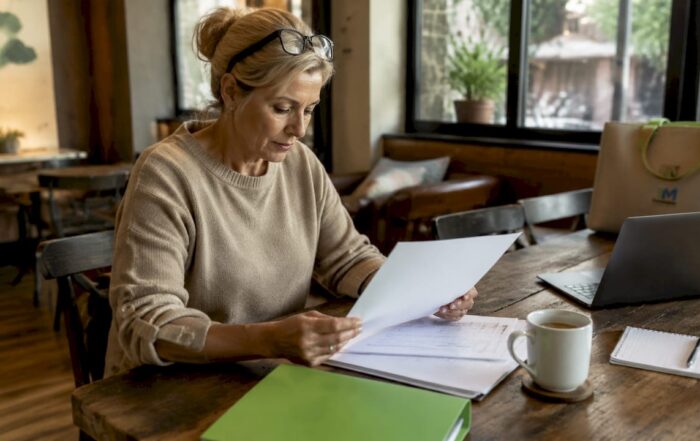 Woman reviewing company formation documents