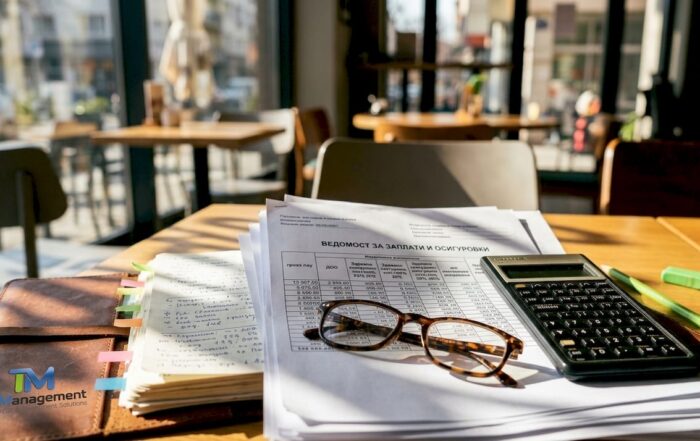 Payroll report with contribution numbers and calculator