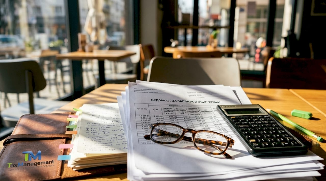 Payroll report with contribution numbers and calculator